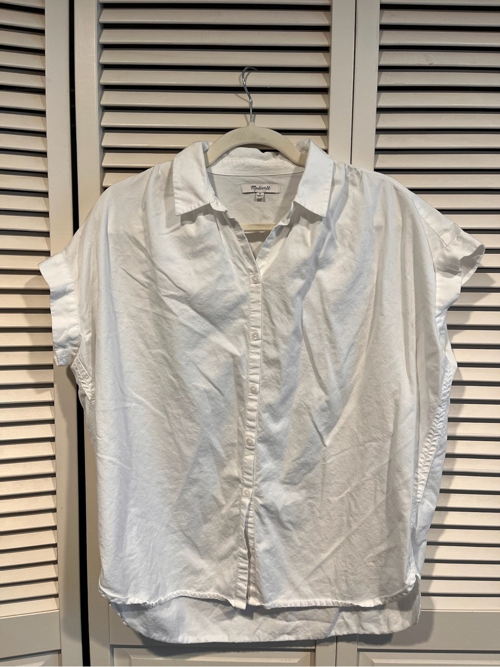 Madewell White Short-Sleeve Button-Down Shirt